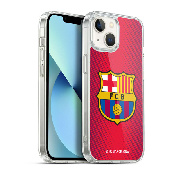 FC Barcelona Crest Halftone Soft Gel Case for Apple iPhone 13