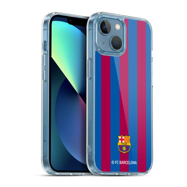 FC Barcelona Crest Stripes Soft Gel Case for Apple iPhone 13 Mini & MagSafe