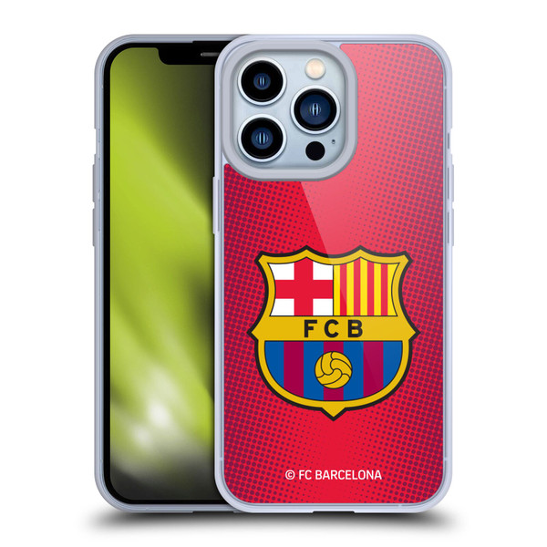 FC Barcelona Crest Halftone Soft Gel Case for Apple iPhone 13 Pro & MagSafe