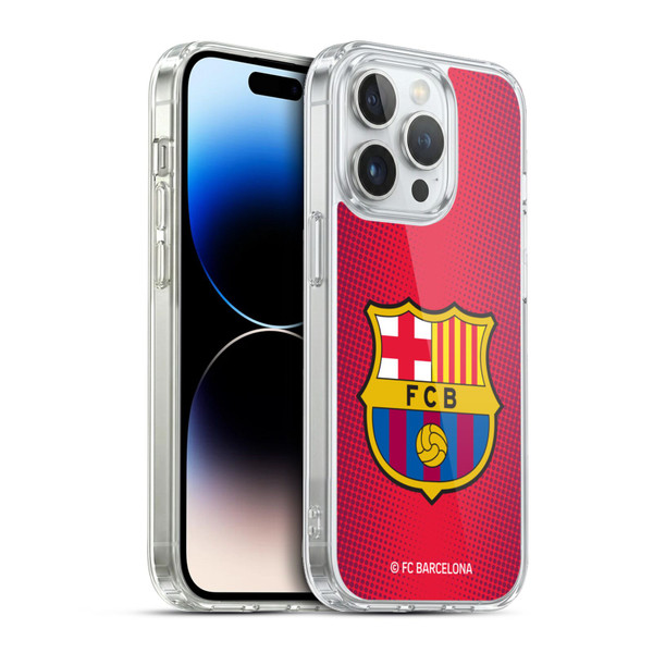 FC Barcelona Crest Halftone Soft Gel Case for Apple iPhone 13 Pro & MagSafe