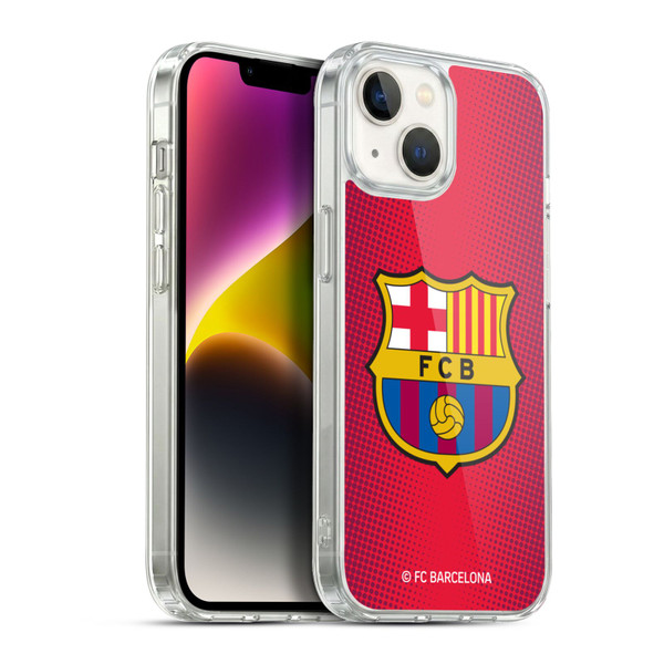 FC Barcelona Crest Halftone Soft Gel Case for Apple iPhone 14
