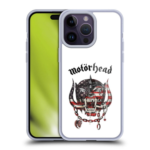 Motorhead Graphics American Skull Soft Gel Case for Apple iPhone 14 Pro Max & MagSafe