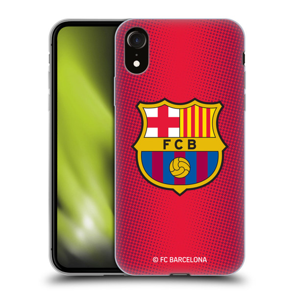 FC Barcelona Crest Halftone Soft Gel Case for Apple iPhone XR