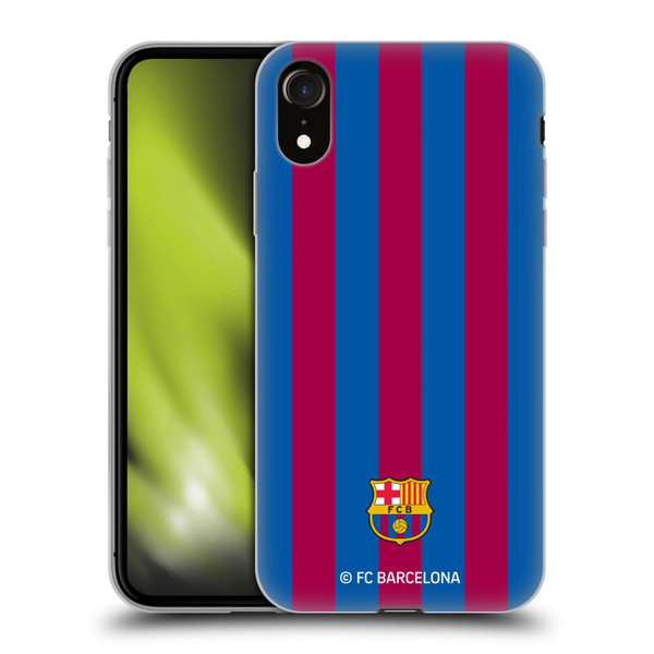 FC Barcelona Crest Stripes Soft Gel Case for Apple iPhone XR