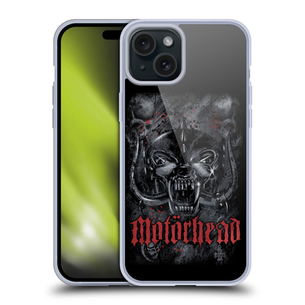 Motorhead Graphics Deathstorm Soft Gel Case for Apple iPhone 15 Plus & MagSafe