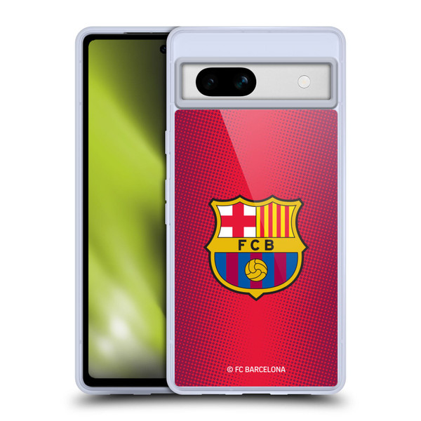 FC Barcelona Crest Halftone Soft Gel Case for Google Pixel 7a
