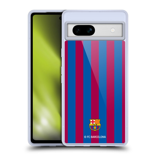 FC Barcelona Crest Stripes Soft Gel Case for Google Pixel 7a