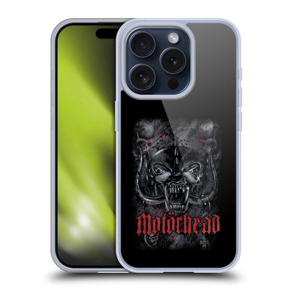 Motorhead Graphics Deathstorm Soft Gel Case for Apple iPhone 15 Pro & MagSafe