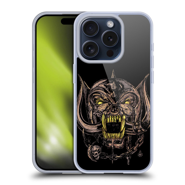 Motorhead Graphics Snaggletooth Soft Gel Case for Apple iPhone 15 Pro & MagSafe