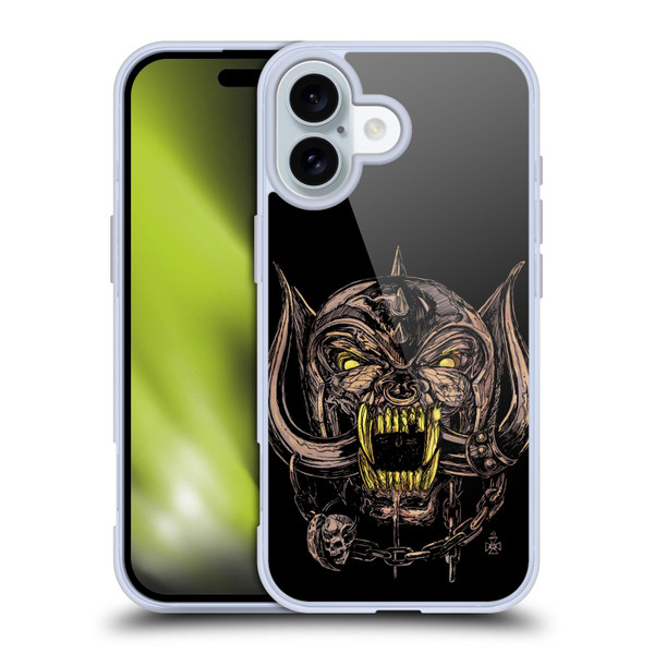 Motorhead Graphics Snaggletooth Soft Gel Case for Apple iPhone 16 & MagSafe