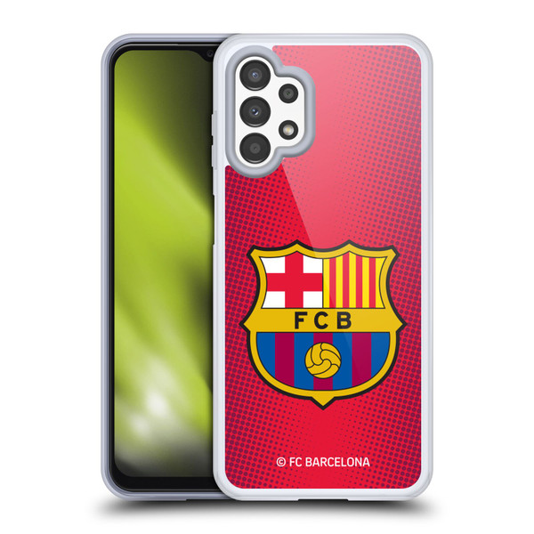 FC Barcelona Crest Halftone Soft Gel Case for Samsung Galaxy A13 (2022)