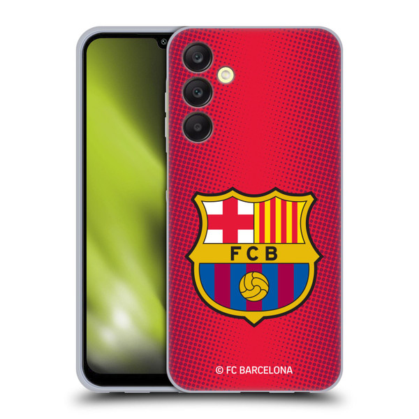 FC Barcelona Crest Halftone Soft Gel Case for Samsung Galaxy A25 5G