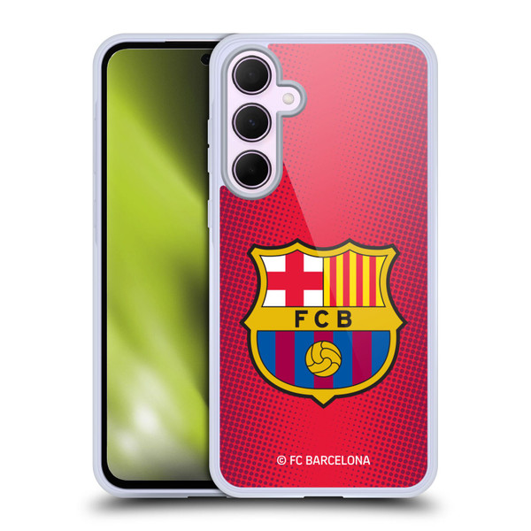 FC Barcelona Crest Halftone Soft Gel Case for Samsung Galaxy A35 5G