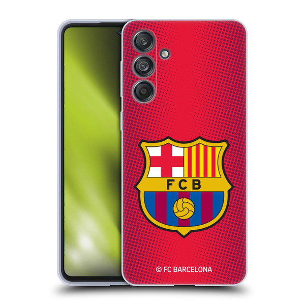 FC Barcelona Crest Halftone Soft Gel Case for Samsung Galaxy M55 5G