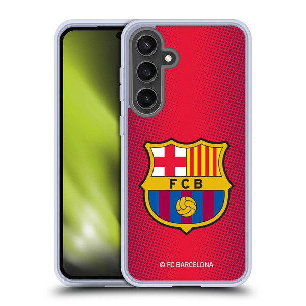 FC Barcelona Crest Halftone Soft Gel Case for Samsung Galaxy S24 FE & MagSafe
