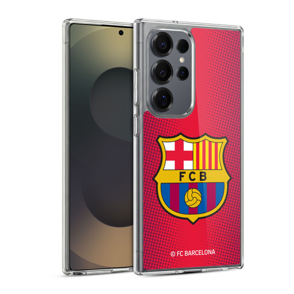 FC Barcelona Crest Halftone Soft Gel Case for Samsung Galaxy S25 Ultra & MagSafe