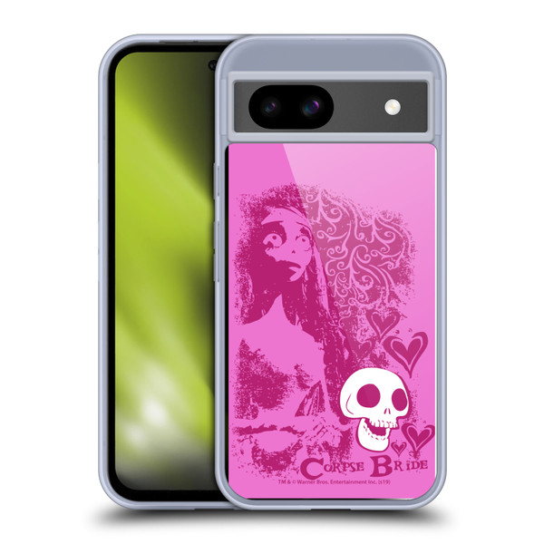 Corpse Bride Key Art Pink Distressed Look Soft Gel Case for Google Pixel 8a