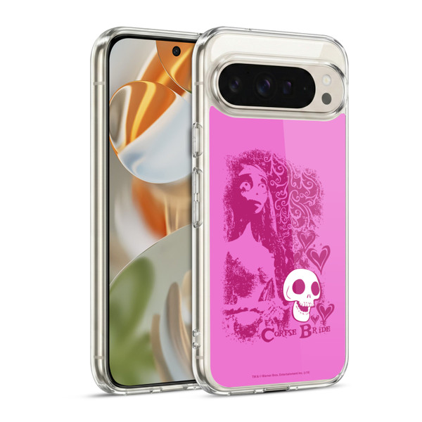 Corpse Bride Key Art Pink Distressed Look Soft Gel Case for Google Pixel 9 / Pixel 9 Pro