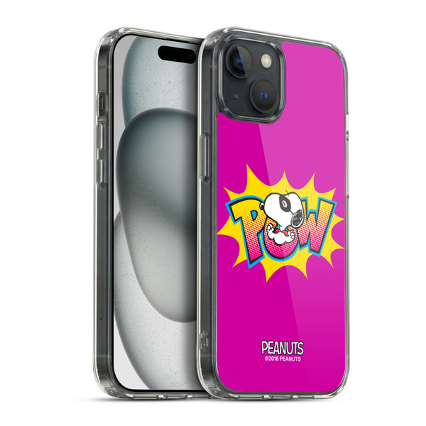 Peanuts The Many Faces Of Snoopy Superhero Soft Gel Case for Apple iPhone 15 Plus & MagSafe