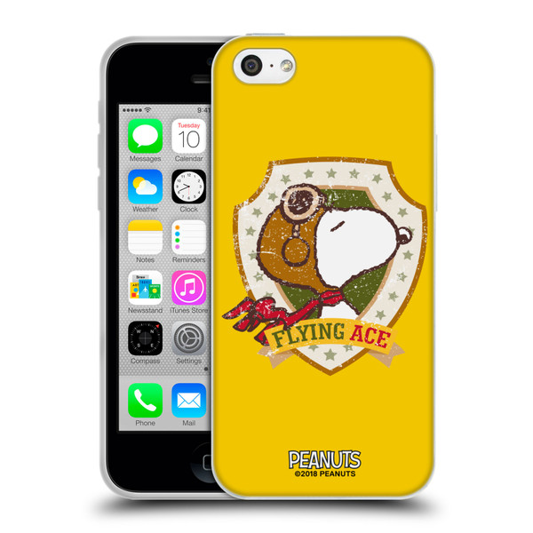 Peanuts The Many Faces Of Snoopy Flying Ace Soft Gel Case for Apple iPhone 5c