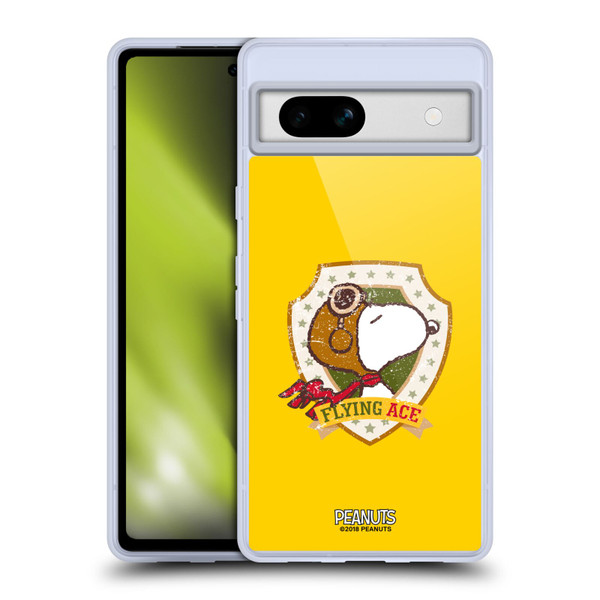 Peanuts The Many Faces Of Snoopy Flying Ace Soft Gel Case for Google Pixel 7a
