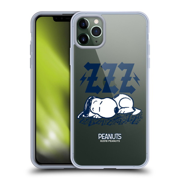 Peanuts Rock Tees Snoopy Sleepy Soft Gel Case for Apple iPhone 11 Pro Max & MagSafe