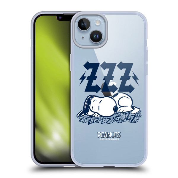 Peanuts Rock Tees Snoopy Sleepy Soft Gel Case for Apple iPhone 14 Plus & MagSafe