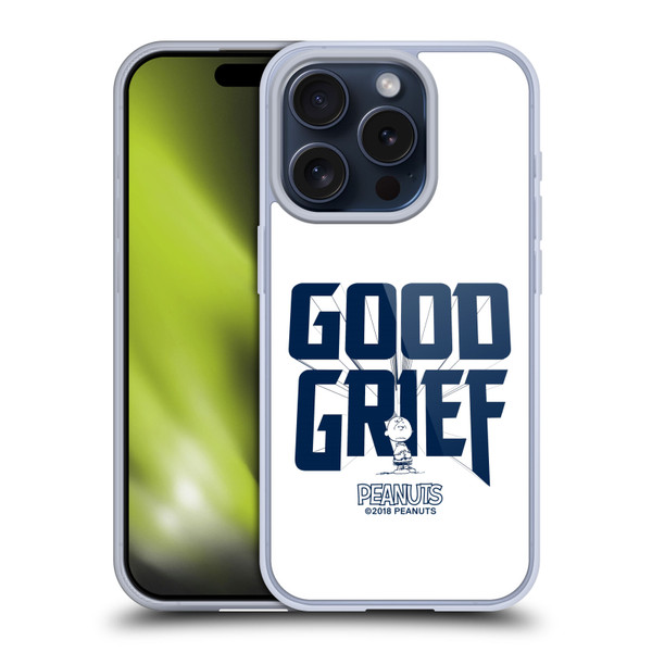 Peanuts Rock Tees Charlie Brown Good Grief Soft Gel Case for Apple iPhone 15 Pro & MagSafe
