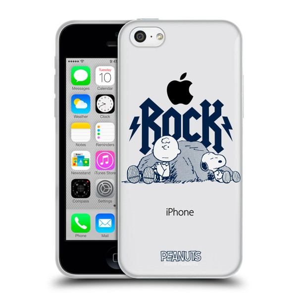 Peanuts Rock Tees Charlie Brown Snoopy Soft Gel Case for Apple iPhone 5c