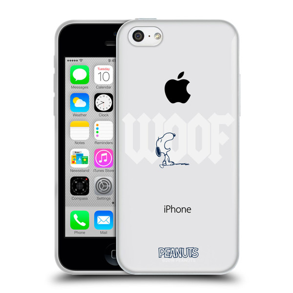 Peanuts Rock Tees Snoopy Woof Soft Gel Case for Apple iPhone 5c