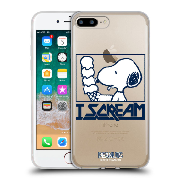 Peanuts Rock Tees Snoopy I Scream Soft Gel Case for Apple iPhone 7 Plus / iPhone 8 Plus & MagSafe