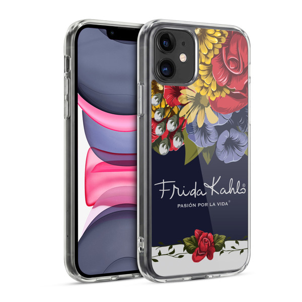 Frida Kahlo Red Florals Blooms Soft Gel Case for Apple iPhone 11