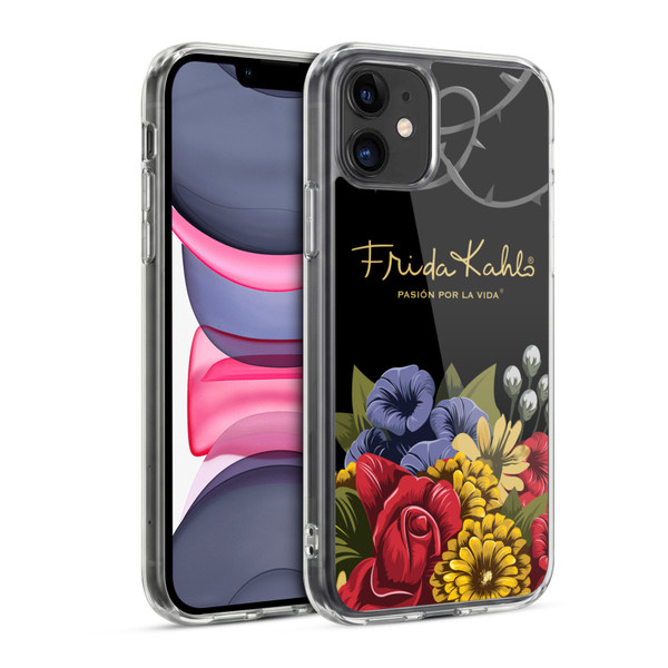 Frida Kahlo Red Florals Efflorescence Soft Gel Case for Apple iPhone 11