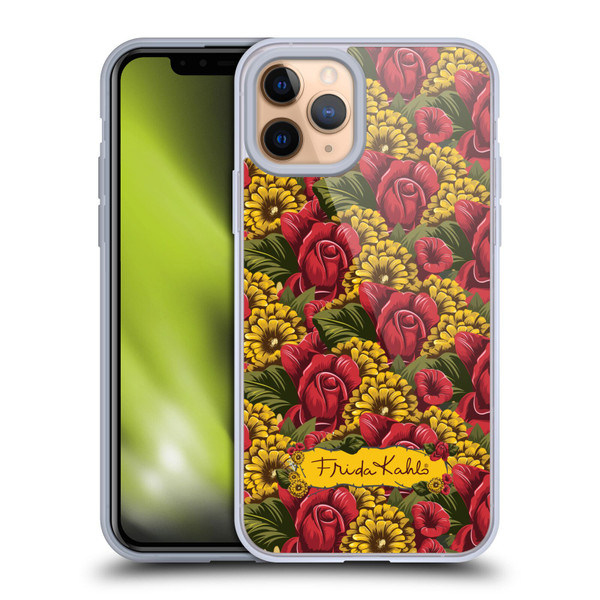 Frida Kahlo Red Florals Pattern Soft Gel Case for Apple iPhone 11 Pro & MagSafe