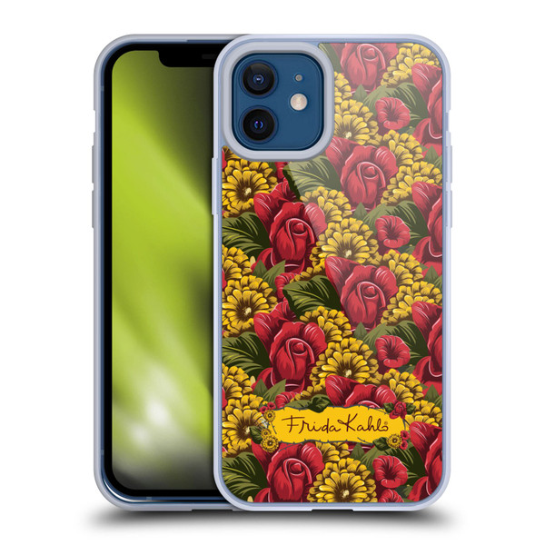 Frida Kahlo Red Florals Pattern Soft Gel Case for Apple iPhone 12 / iPhone 12 Pro & MagSafe