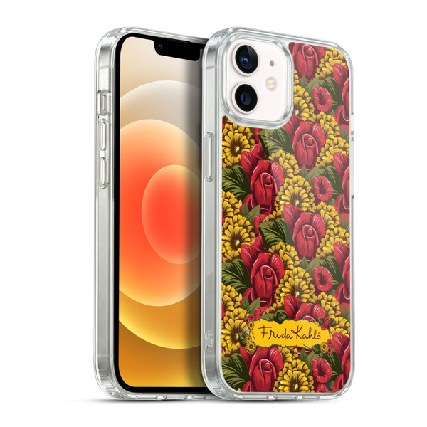 Frida Kahlo Red Florals Pattern Soft Gel Case for Apple iPhone 12 / iPhone 12 Pro & MagSafe