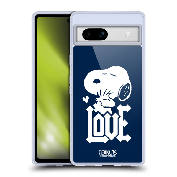 Peanuts Rock Tees Snoopy Woodstock Love Soft Gel Case for Google Pixel 7a
