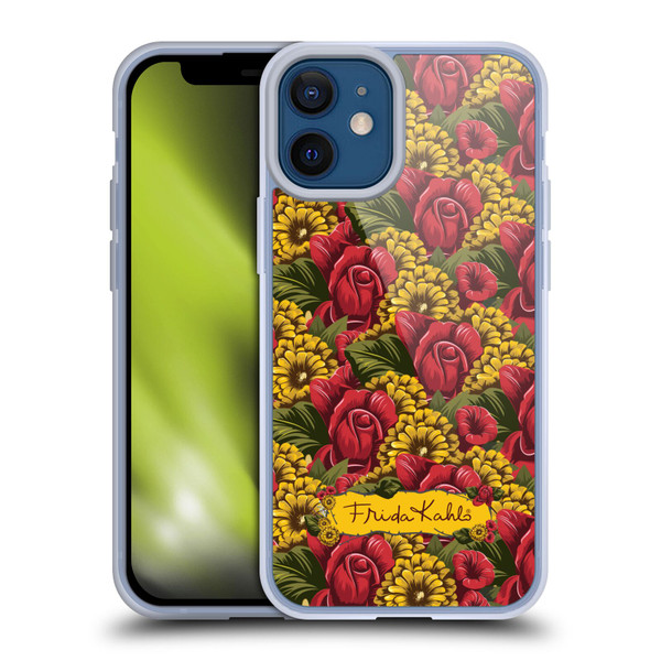 Frida Kahlo Red Florals Pattern Soft Gel Case for Apple iPhone 12 Mini & MagSafe