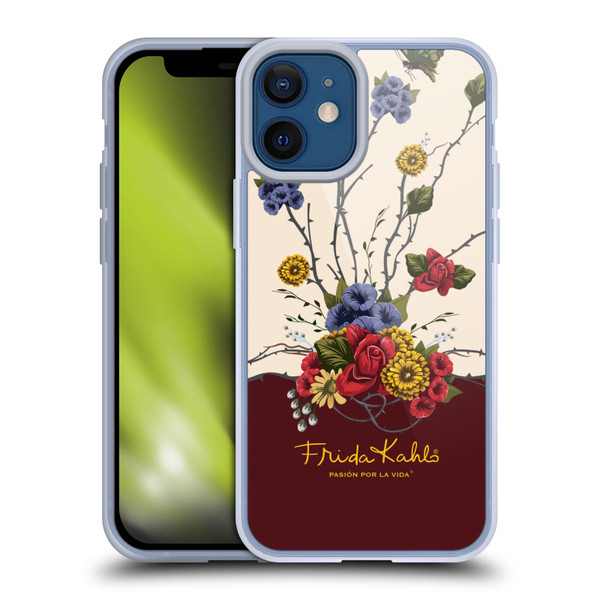 Frida Kahlo Red Florals Shrub Soft Gel Case for Apple iPhone 12 Mini & MagSafe