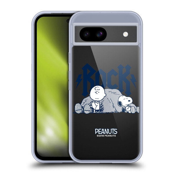 Peanuts Rock Tees Charlie Brown Snoopy Soft Gel Case for Google Pixel 8a
