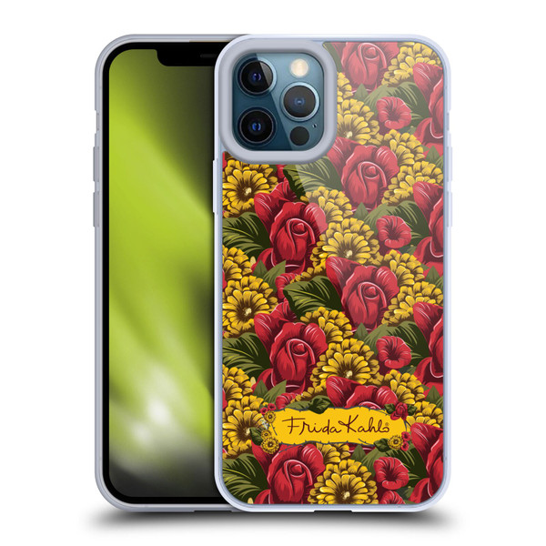 Frida Kahlo Red Florals Pattern Soft Gel Case for Apple iPhone 12 Pro Max & MagSafe