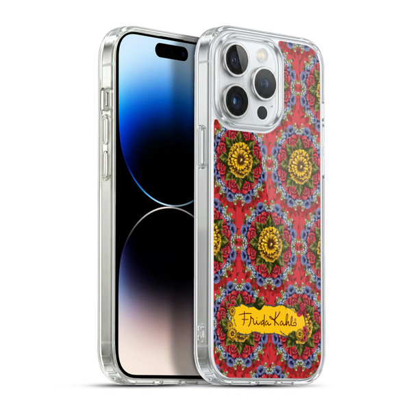 Frida Kahlo Red Florals Mandala Soft Gel Case for Apple iPhone 13 Pro Max & MagSafe