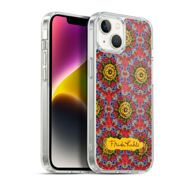 Frida Kahlo Red Florals Mandala Soft Gel Case for Apple iPhone 14 Plus & MagSafe
