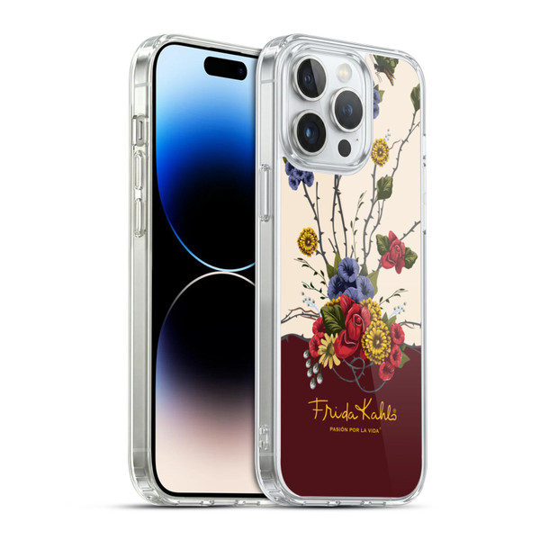 Frida Kahlo Red Florals Shrub Soft Gel Case for Apple iPhone 14 Pro Max & MagSafe