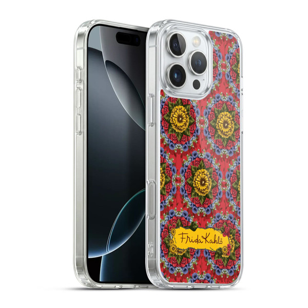 Frida Kahlo Red Florals Mandala Soft Gel Case for Apple iPhone 16 Pro Max & MagSafe