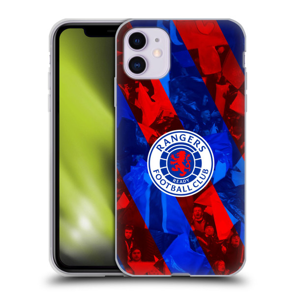 Rangers FC Crest Stadium Stripes Soft Gel Case for Apple iPhone 11