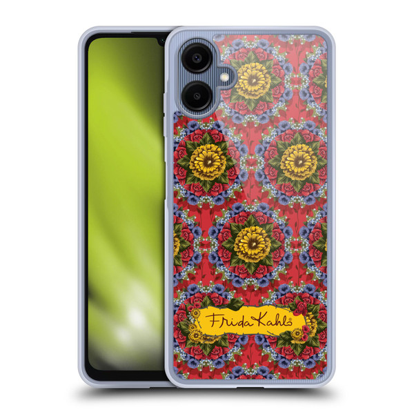 Frida Kahlo Red Florals Mandala Soft Gel Case for Samsung Galaxy A06 4G