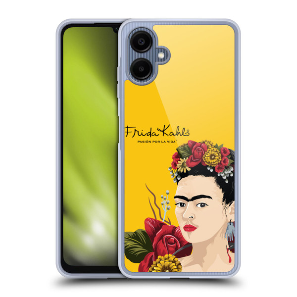 Frida Kahlo Red Florals Portrait Soft Gel Case for Samsung Galaxy A06 4G