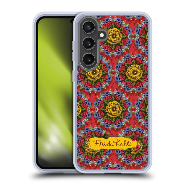 Frida Kahlo Red Florals Mandala Soft Gel Case for Samsung Galaxy S24 FE & MagSafe