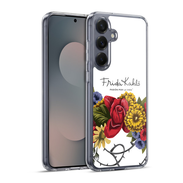Frida Kahlo Red Florals Bunch Soft Gel Case for Samsung Galaxy S25+ & MagSafe